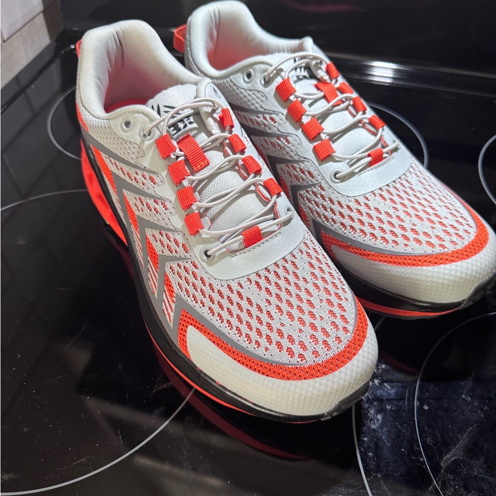 Reebok Men's Grey and Orange Athletic Running Sneakers